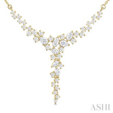 1 Ctw Waterfall Mixed Cut Diamond Scatter Necklace in 14K Yellow Gold